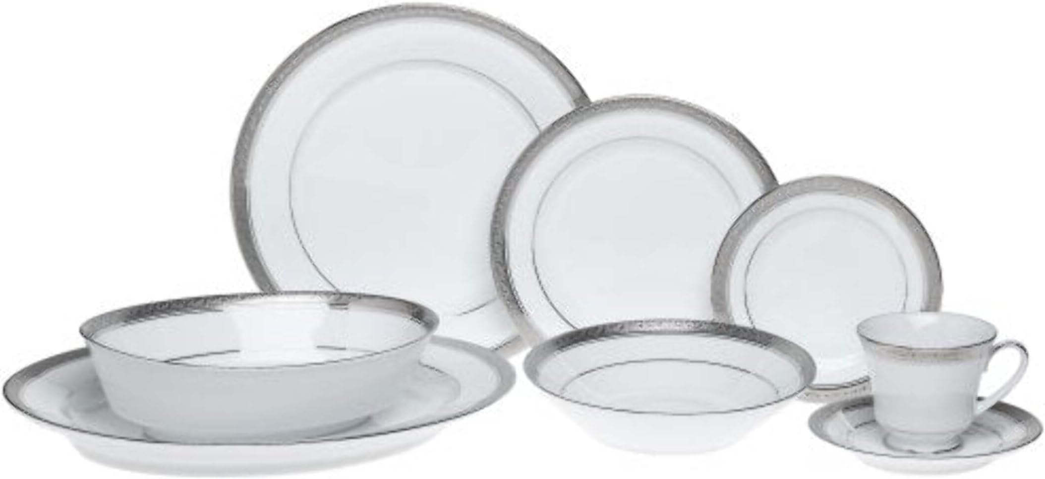 Noritake Crestwood Platinum - 50 piece set, service for eight
