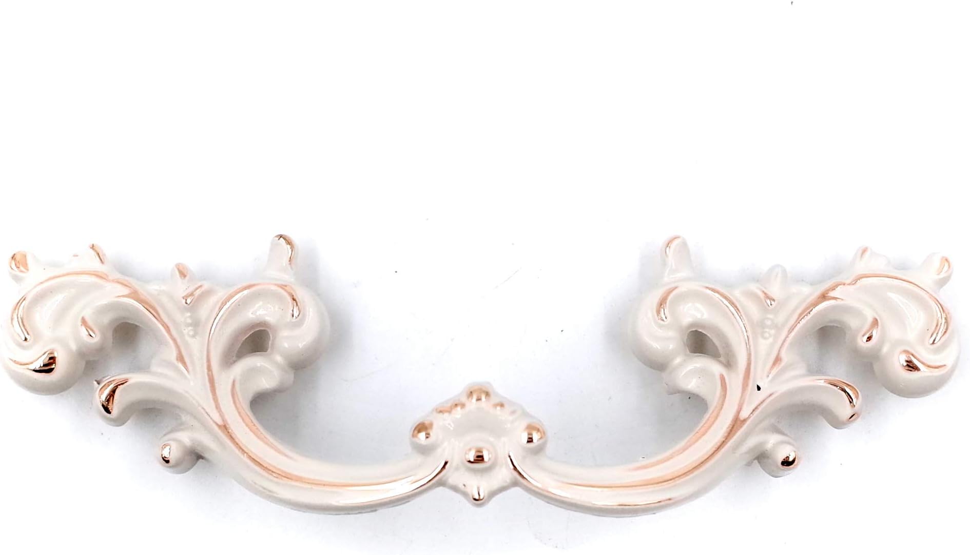 Jetland French Provincial Drawer Pulls - 6-Pack, Ivory White, 3" Hole Centers, Vintage Shabby Chic Pulls for Dresser Nightstand Cabinet, PW1619W76