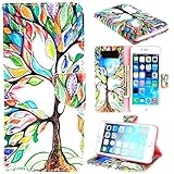 iPhone 6 Plus Case,iPhone 6 Plus Cases,iPhone 6 Plus Leather Case,iPhone 6 Plus Wallet Case,Canica [Tree Leaf] Printed PU [Wallet] Cover For [iPhone 6/6S Plus 5.5