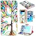 iPhone 6 Plus Case,iPhone 6 Plus Cases,iPhone 6 Plus Leather Case,iPhone 6 Plus Wallet Case,Canica [Tree Leaf] Printed PU [Wallet] Cover For [iPhone 6/6S Plus 5.5"] For Girls