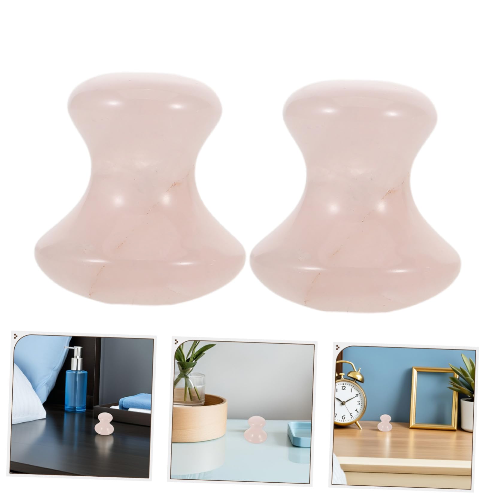Beaupretty 3 Piezas Herramientas Gua Sha Forma de Piedras de Masaje Facial de Jade para Spa y Cuidado Diario Masajeador Ergonómico para Activar Puntos Faciales y Reducir Bolsas