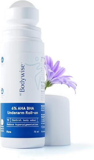 Be Bodywise 6% AHA BHA Underarm Roll-on Deodorant for Even Tone Skin,Reduces Body Odor &amp; Pigmentation | 1% Mandelic, 4% La...