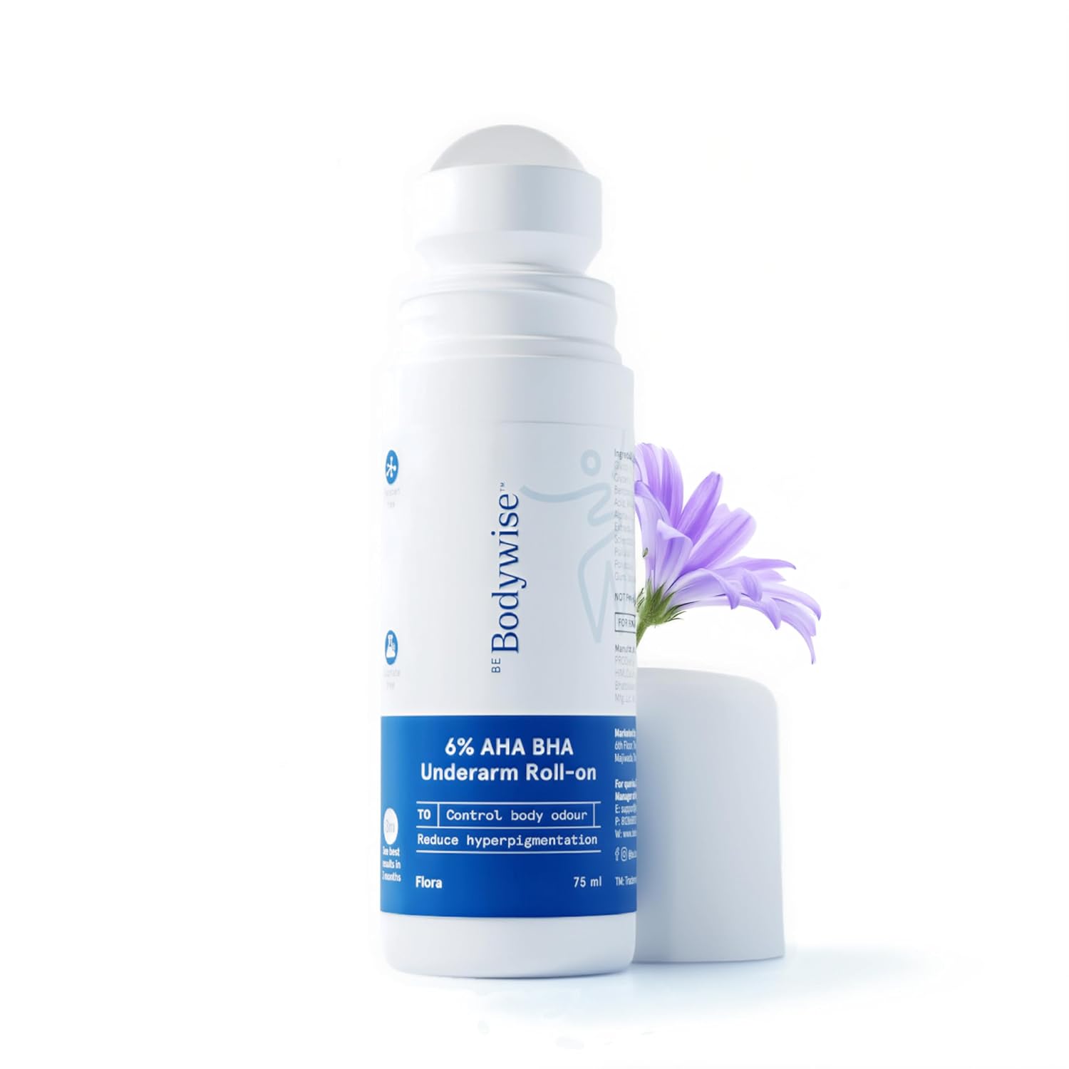 Be Bodywise 6% AHA BHA Underarm Roll-on Deodorant for Even Tone Skin,Reduces Body Odor & Pigmentation | 1% Mandelic, 4% La...