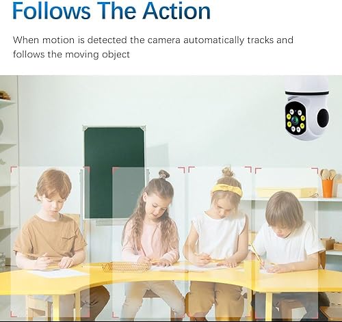 Miniatura 5 de Cámara inalámbrica WiFi bombilla, cámara de seguridad para vigilancia doméstica, foco E27 360 grados panorámica inalámbrica cámara IP de seguridad