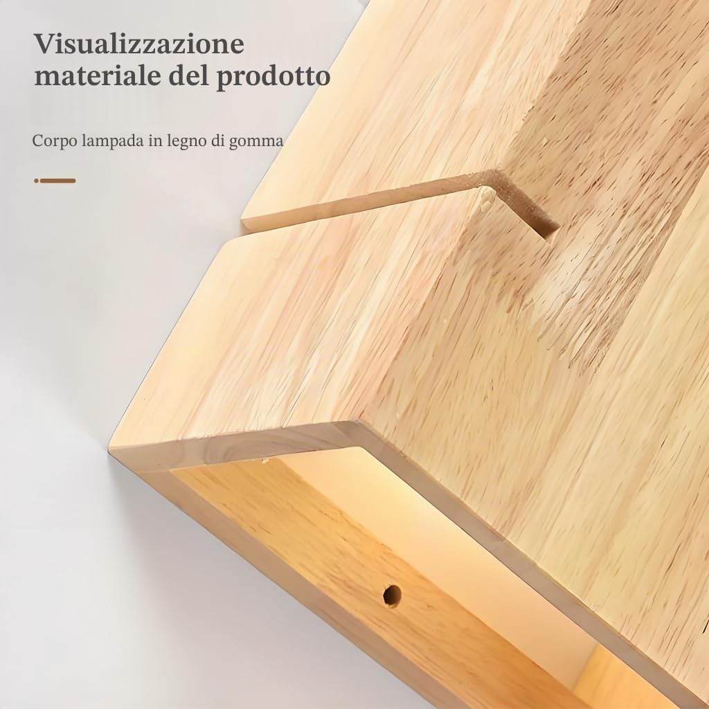 Moderna Lampada Da Parete Creativa Nordica E27 Scatola Quadrata Di Legno Semplice E Squisita Luce Da Camera Da Letto E Corridoio