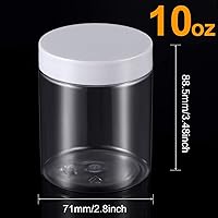 Vista 192 de 6 Pack 6oz Plastic Jars Containers with Lids Wide-mouth Refillable Leakproof Reusable Round Empty Jars for Travel Cosmetic Dry Food Spice Candy Clear