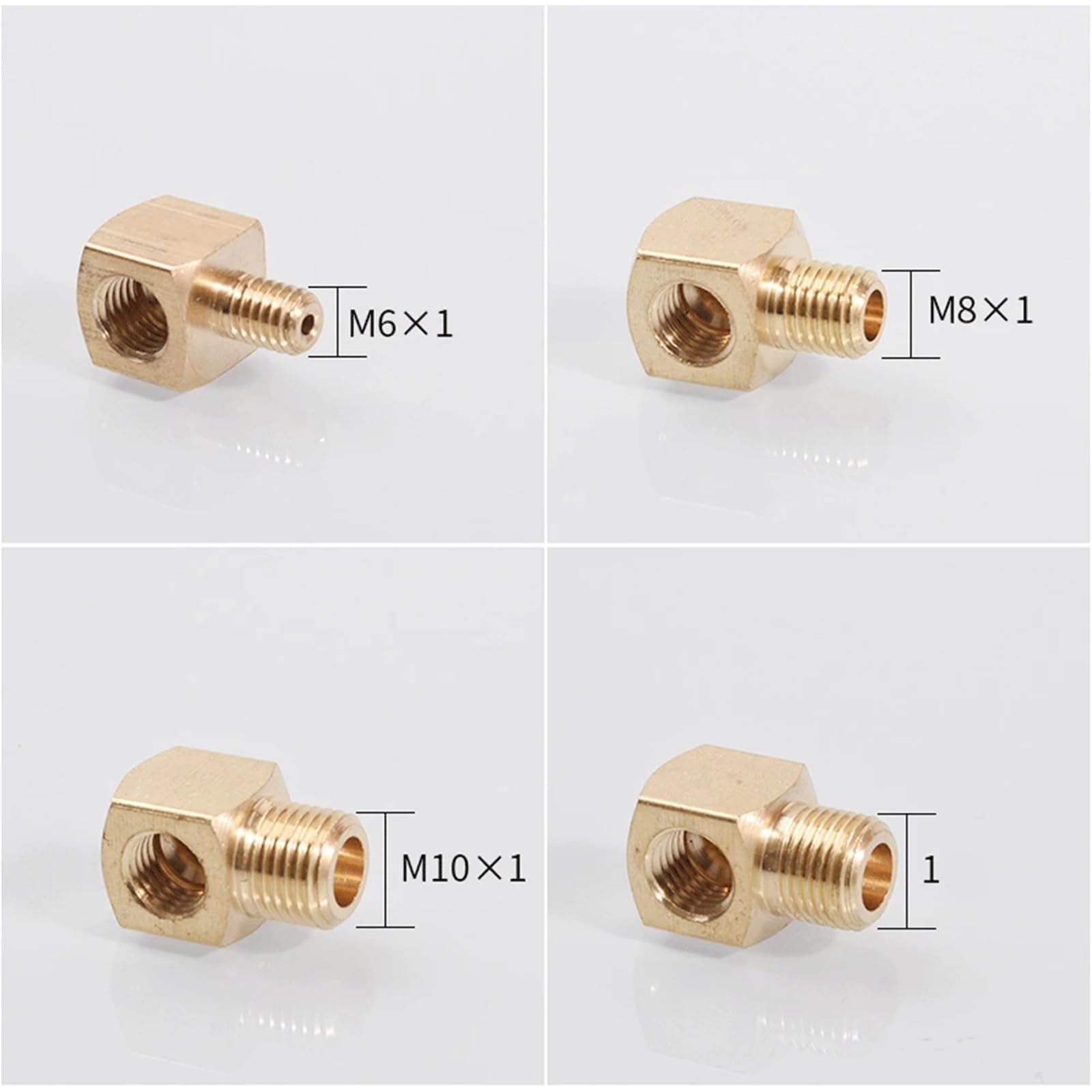 accesorios de conexión de tubería, Conector acoplador de latón macho hembra BSP, bloque de tubería de lubricación por agua, conector acodado, accesorio de tubería(SQUARE-FEMALE TO MALE M10x1mmx1l8 Bsp
