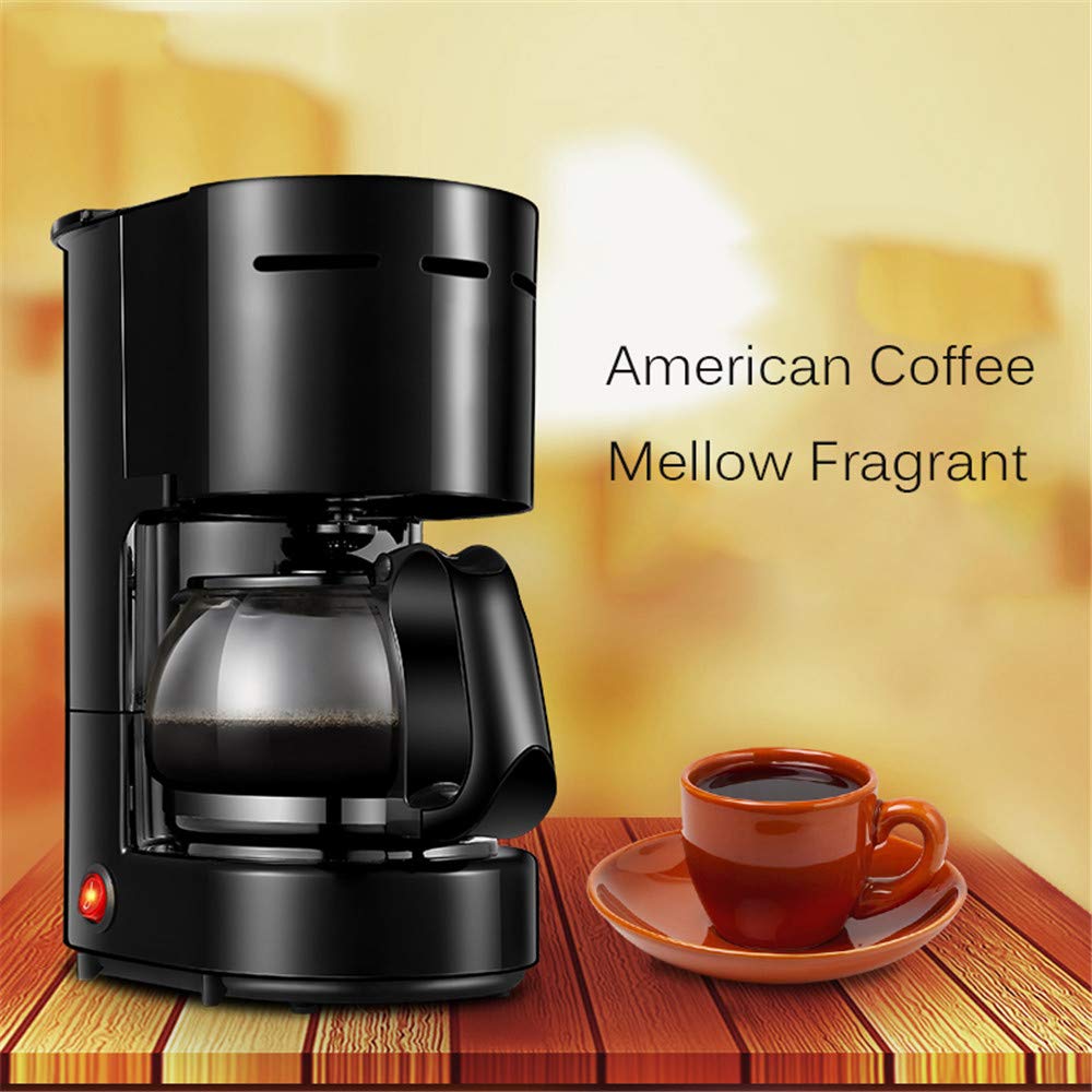 Cafeteras -Filtro de Precisión Temperatura Constante Inteligente Diseño Antigoteo Olla de Vidrio a Prueba de Explosiones Resistente a Altas Temperaturas 0.65L 220V 600W, Negro