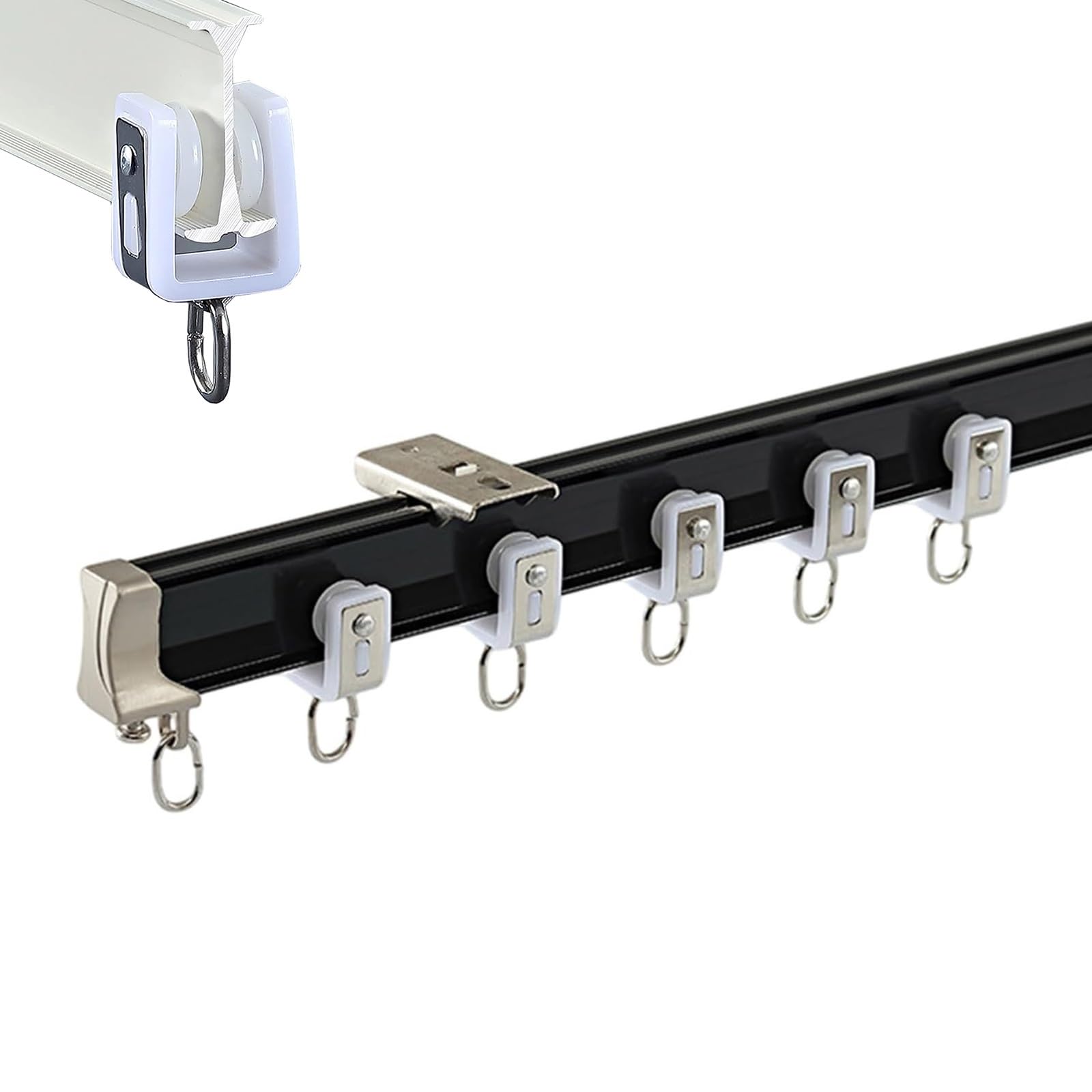 Rail rideau plafond flexible 230 cm coulissant et pliable en U pour séparation de pièce murale