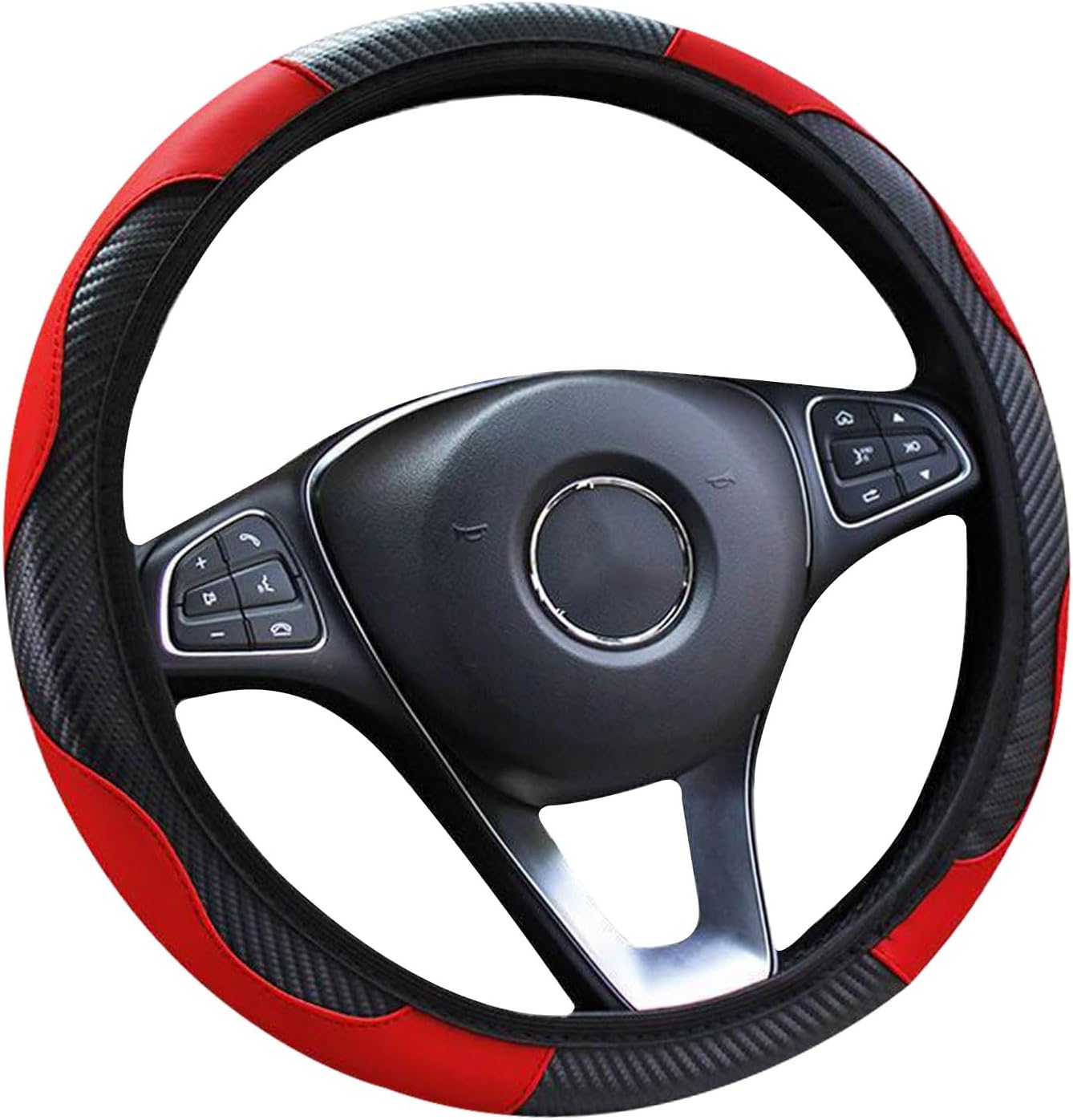 Car Steering Wheel Cover, 15 Inch Carbon Steering Wheel