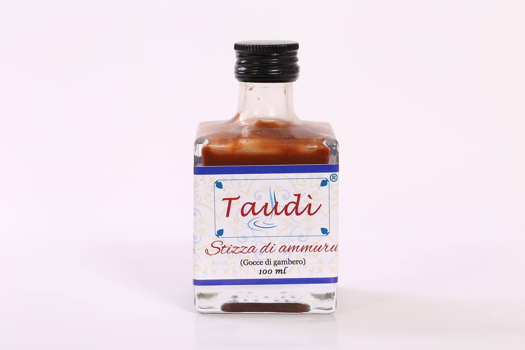 Taudì Conserve Gotas de Gamba de Sicilia – Salsa Natural Artesanal con Gambas Locales y Sal Marino, Sin Conservantes – Ideal para Pasta, Risotto, Pescado y Verduras – Frasco de 100ml