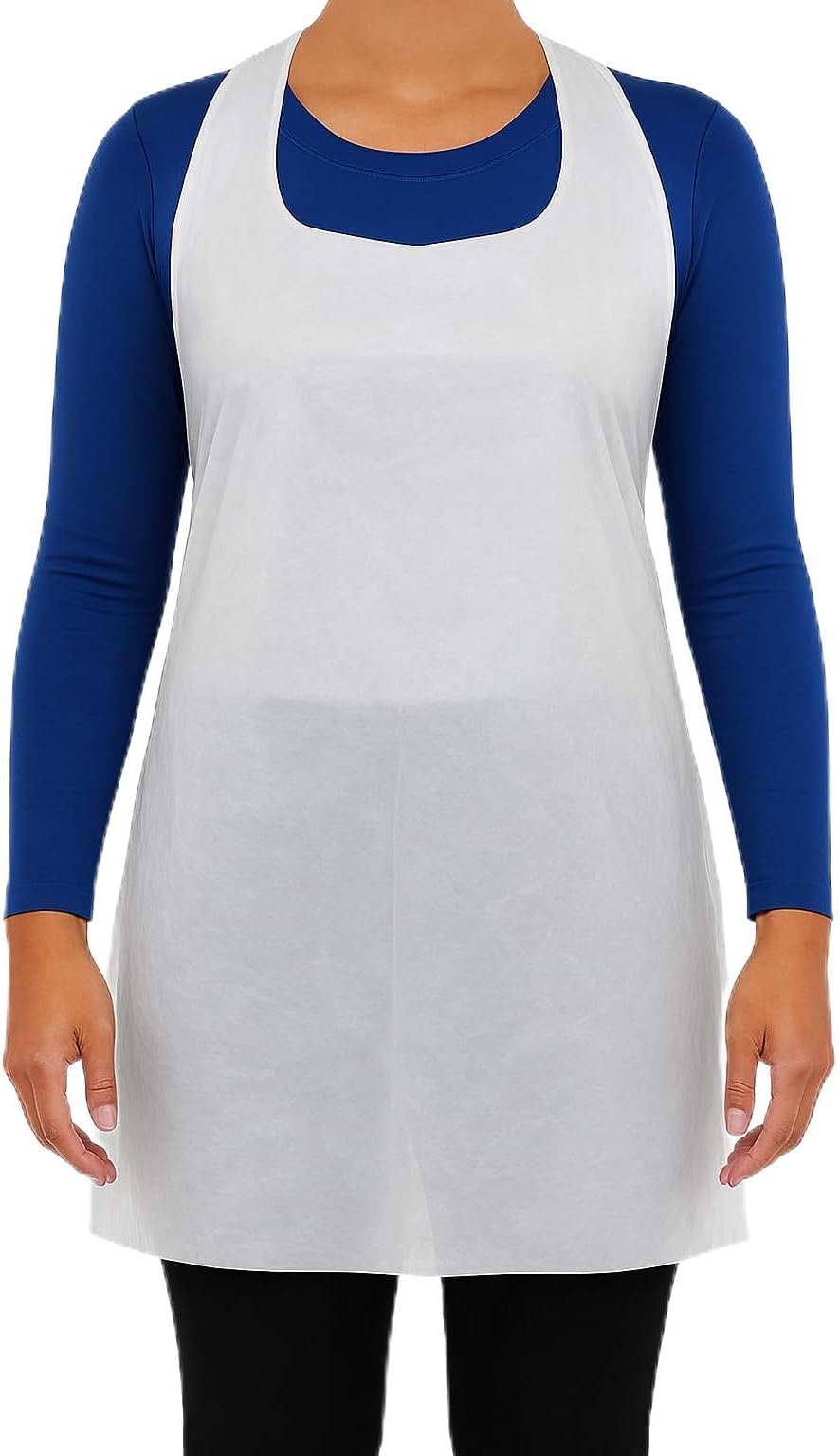 100 Medium Duty Disposable White Aprons for Adults – Flat Pack | Polythene PPE | Catering, Cleaning, Medical