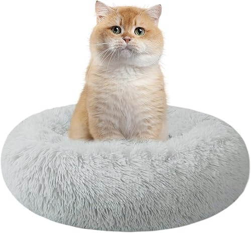 Camas para gatos de interior, cama para perros de 15.7 pulgadas para perros pequeños y grandes, cama redonda lavable para cachorros y gatitos con