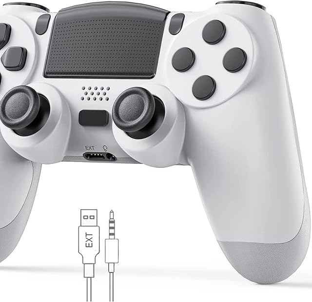 Wireless Controller For PS-4, Bluetooth Gamepad with Enhanced Joystick/ Dual Motor Vibration/ 6-Asix Sensor/ Led Touchpad/Audio Function/USB Cable - 800mAh Battery