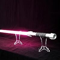 Vista 4 de Cuchillo de mesa acrílico y soporte de sable de luz, exhibición de una sola espada para decoración del hogar de casa de campo (transparente)