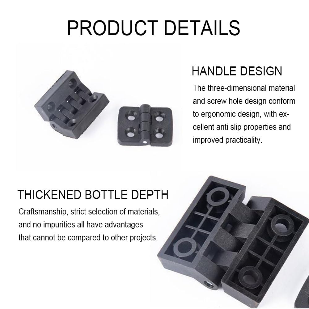 4PCS 50 * 60 * 10MM Nylon Door Hinge Plastic Black Folding Door - View #5