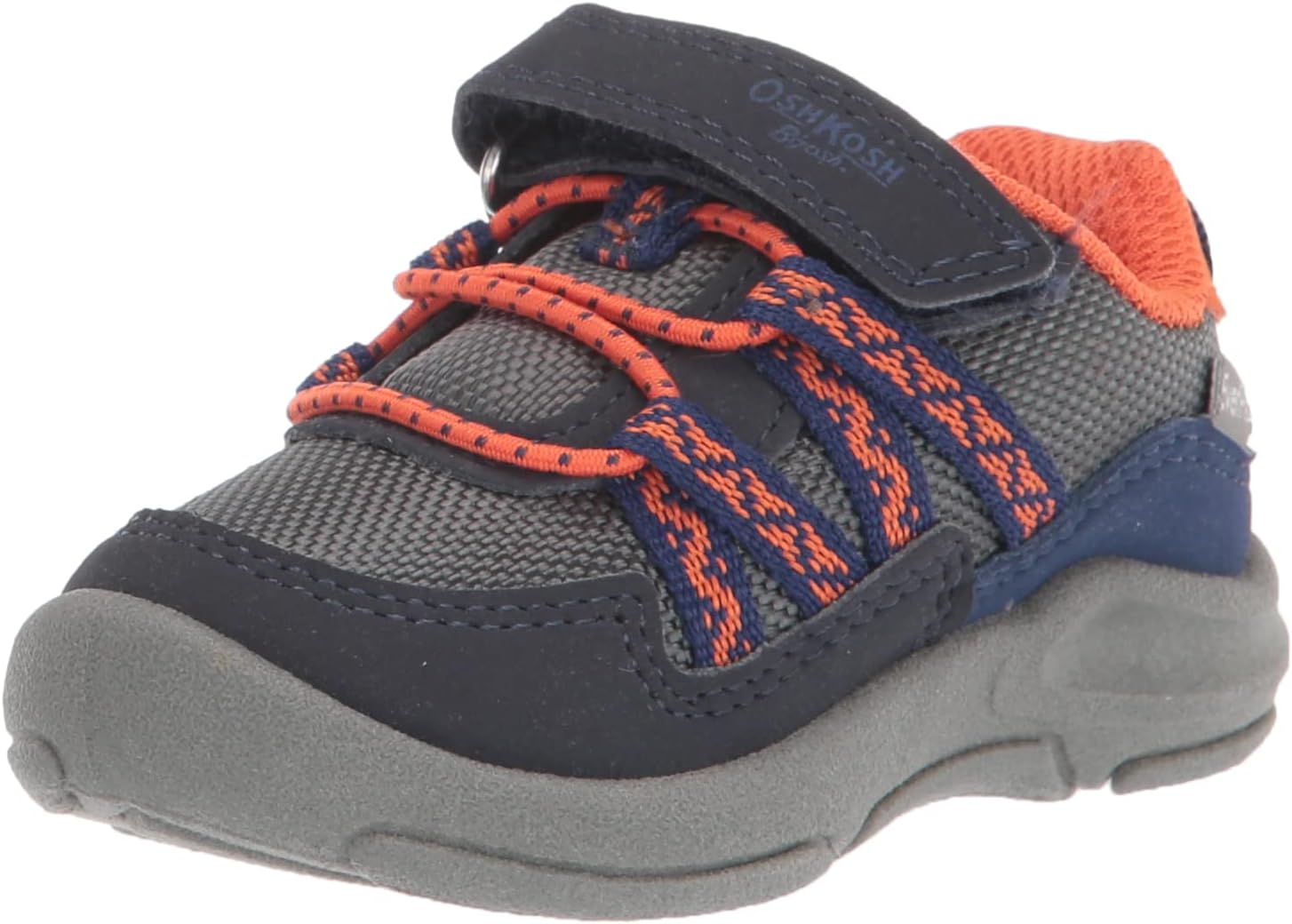 OshKosh B'Gosh Boy's Sevvy Sneaker, Navy/Orange, 4 Toddler