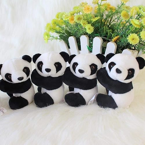 Miniatura 3 de 9 piezas de peluche de panda de 4 pulgadas con clips de panda para cortina, soporte de notas, clips de fotos, lindo juguete de panda, juguete para