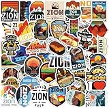 61Pcs Zion Nature Park Stickers Pack, Aesthetic Vinyl Waterproof Stickers for Water Bottle,Skateboard,Laptop,Phone,Journaling,Scrapbooking Decals Gifts for Kids Teens Adults for Party Supply Reward…