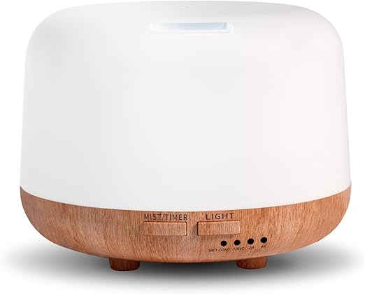 Aromatherapy Essential Oil Home Diffuser with Remote Control, 300ML Large Room Cool Mist Air Humidifier, 8 Hours Quiet Operation, Timer, 7 Colors LED Night Night,Suitable Home,Yoga.