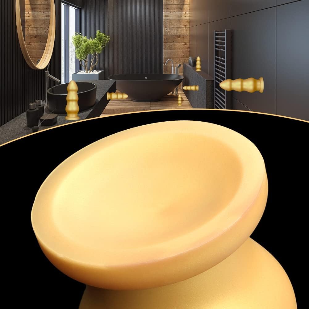 12.4'' Huge Silicone Anal Beads Anal Plug, Gold Thick Butt Plug Dildos with 3 Big Knots, Flexible XXXL Butt Plug Vaginal Prostate Massage Sex Toys with Strong Suction Base for Men Women