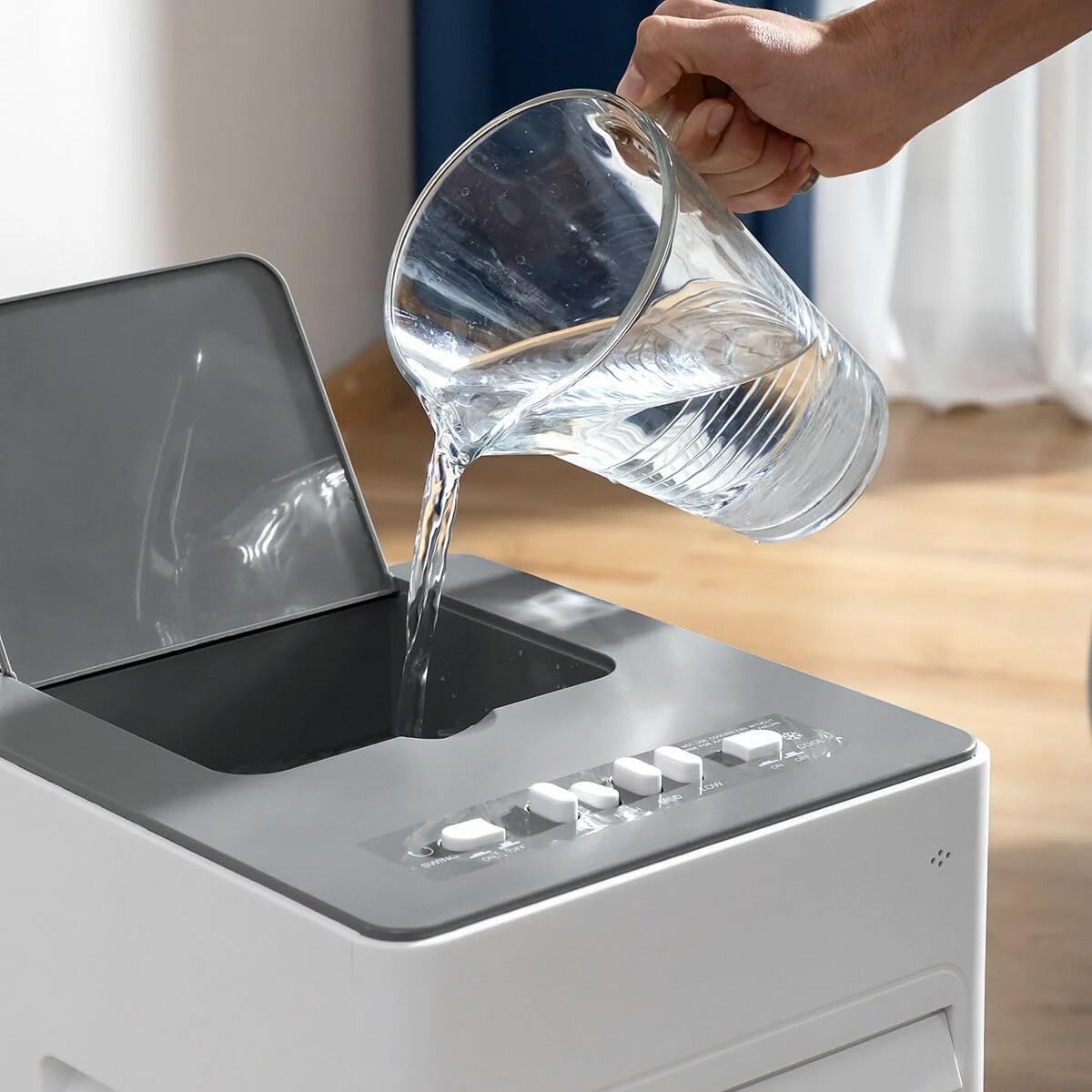 Aire Acondicionado Portátil Evaporación, Refrigerador de Aire - 5 Litros, 3 Velocidades, Doble Tanque, Bloques Refrigerantes, Filtro Lavable, Ruedas Giratorias 360°, Flujo de Aire Orientable