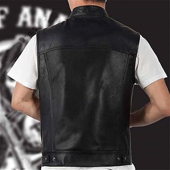 Men Biker Motorcycle Hip Hop Waistcoat Male Faux Leather