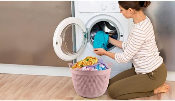 Yuvarlak Çamaşır Sepeti 30 Litre Damla Desen Çamaşır Sepeti Çok Amaçlı Sepet Oyuncak Sepeti Pudra Pudra