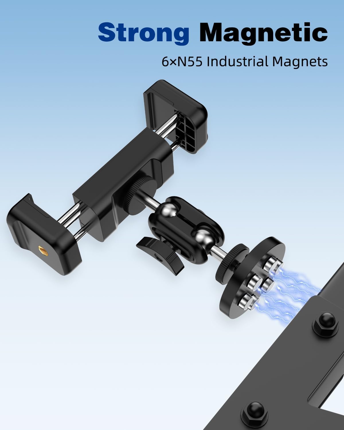 Gym Magnetic Phone Holder, 360°Adjustable, Magnetic Phone Holder Mount for Gym, Portable Gym Accessories, Workout Gift for Men and Women, Compatible with iPhone 16 15 14 13 Pro Max - Image 3