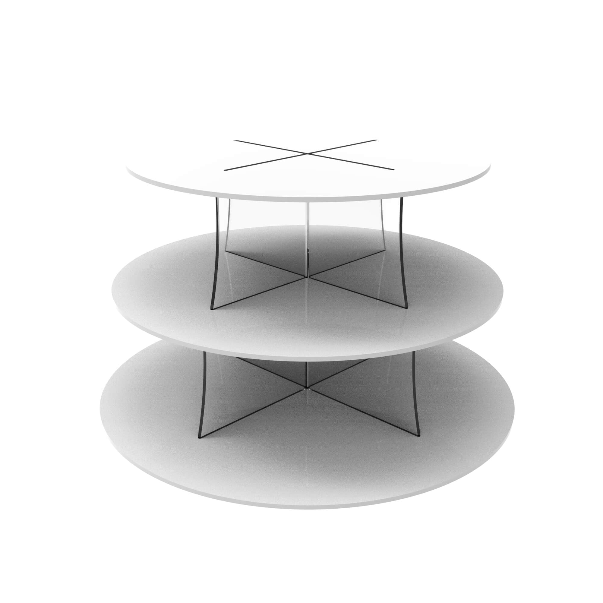 Chefkit Acrylic Cupcake Stand Display - Round (White, 3 tier)