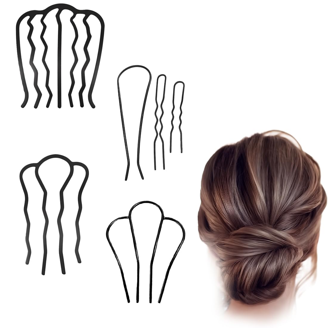 6 Pezzi Pettinini Fermacapelli, Francese Fermagli,Accessorio per Capelli Coroncina Pettine per Capelli da Sposa,LateraliPettine Francese Fermagli per Capelli, per Donne e Ragazze