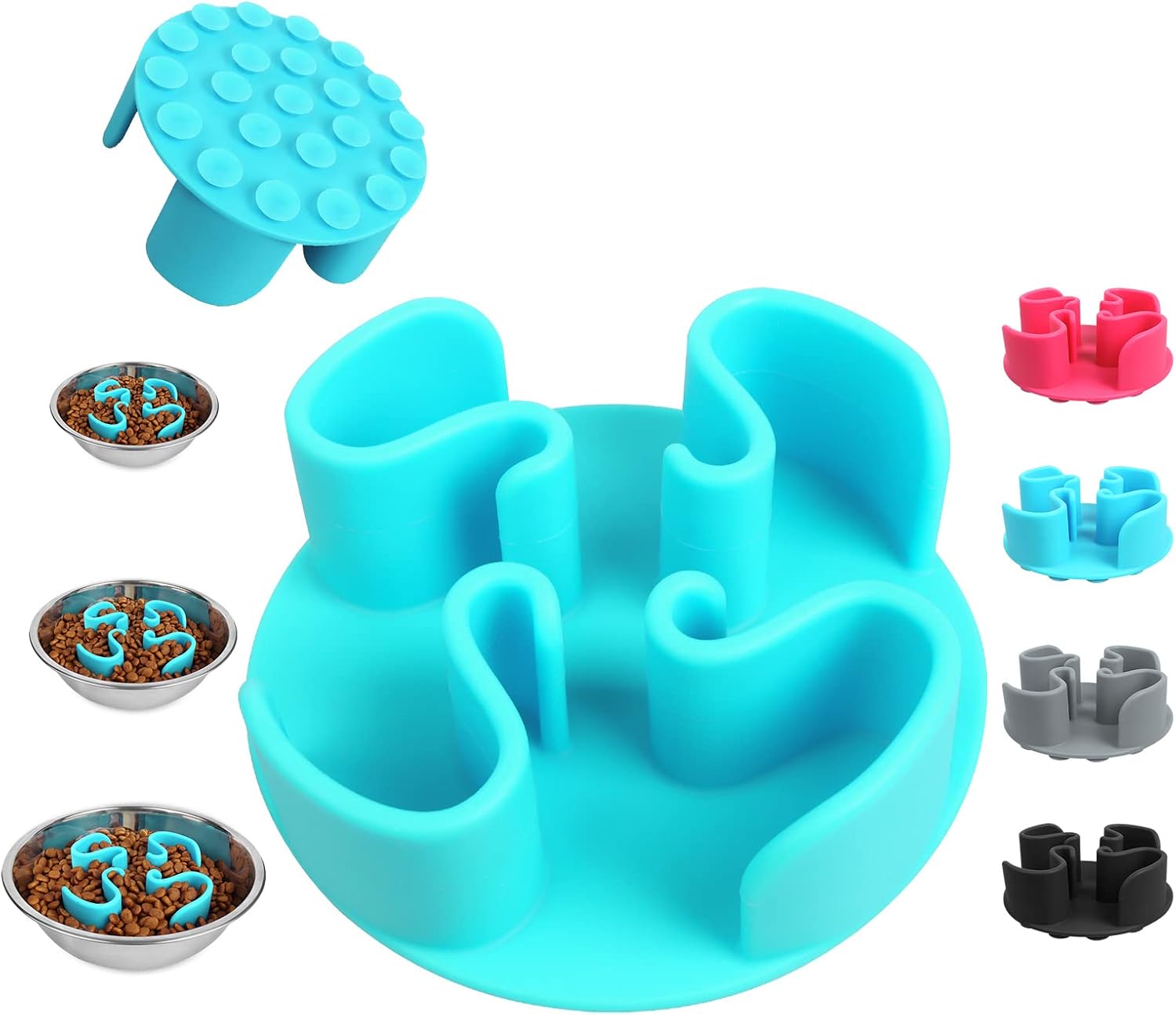 WESEN Slow Feeder Dog Bowls Insert, Soft Silicone Slow Eating Puppy Food Bowl for Small Medium Large Breed Dogs,Perfect with Stainless…