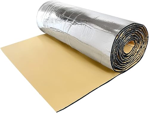 Uxcell 394mil 10mm 16.36 pies cuadrados bloque de absorción de calor y sonido para auto aislamiento tapete 60"x40" disponible en Yaxa Peru
