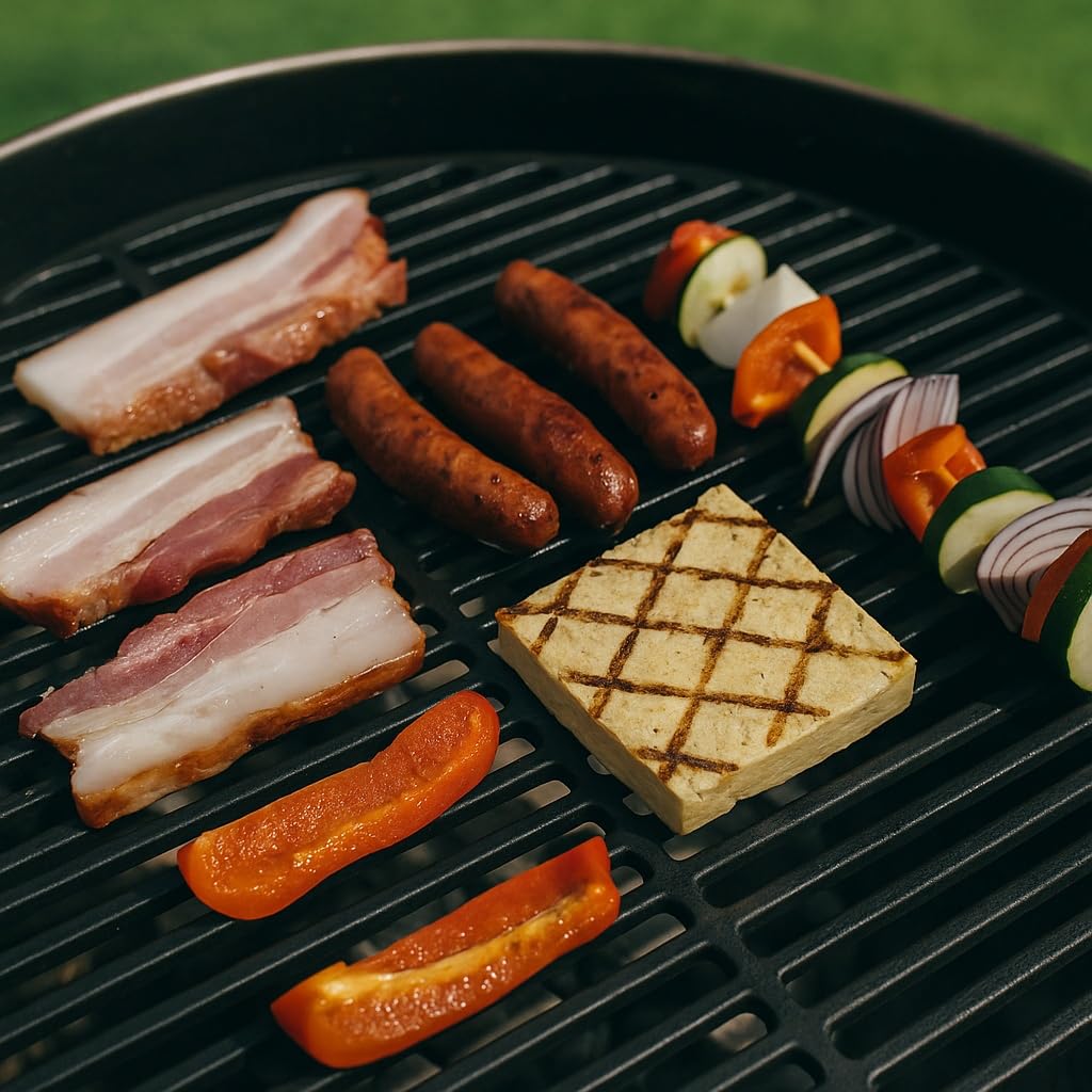 Wiltec Griglia rotonda in ghisa 54,5 cm per barbecue tondo a carbone e a gas