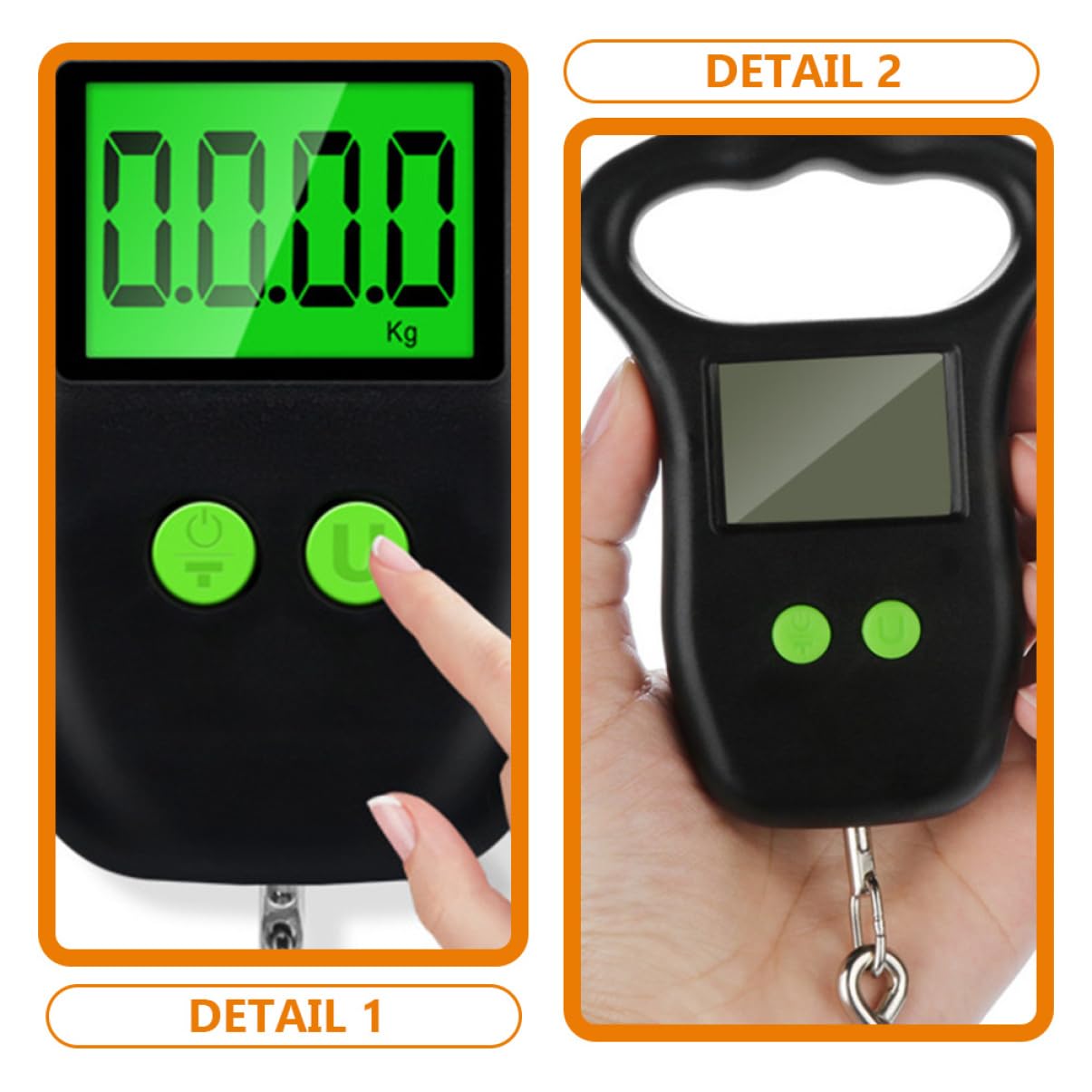 TOYANDONA 3 Piezas Báscula Colgante Digital Portátil con Pantalla LCD y Gancho de Equipaje de Alta Precisión para y Pesaje de para Maletas y Cocina