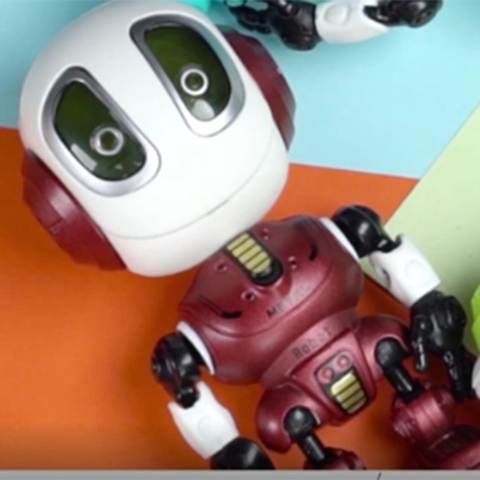 Syrisora Mini-Roboter Sprechendes Spielzeug, Legierung, Intelligente Berührungssteuerung, Aufgezeichnetes Gespräch, Roboterspielzeug mit LED-Augen, für Zum Lernen und Spielen Als Partner
