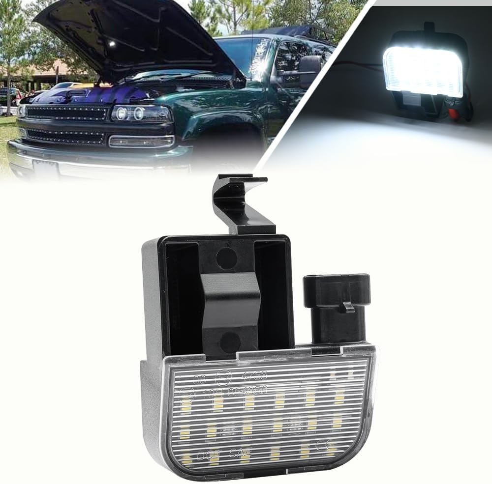 LED Under Hood Light Assembly for Chevy Tahoe Suburban Avalanche Trailblazer Silverado/GMC Sierra 1500 2500 3500 Yukon Envoy 6000K Xenon White Led Underhood Engine Compartment Lamp Kit OEM 12450086