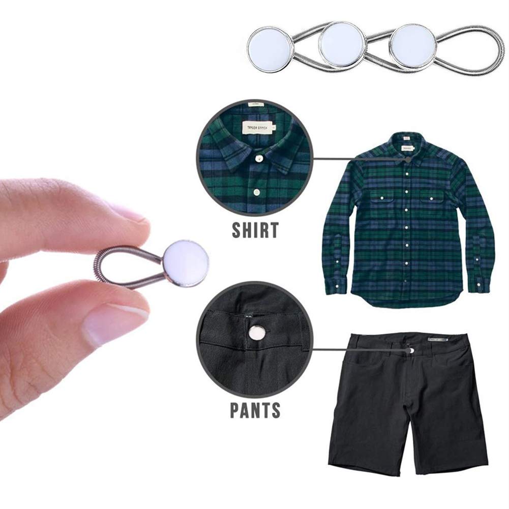 Estensori Per Colletto Camicia 3 Pezzi - Metallo Elastico Bianco, Allargano Collo Di Mezza Taglia, Y3YLYCK