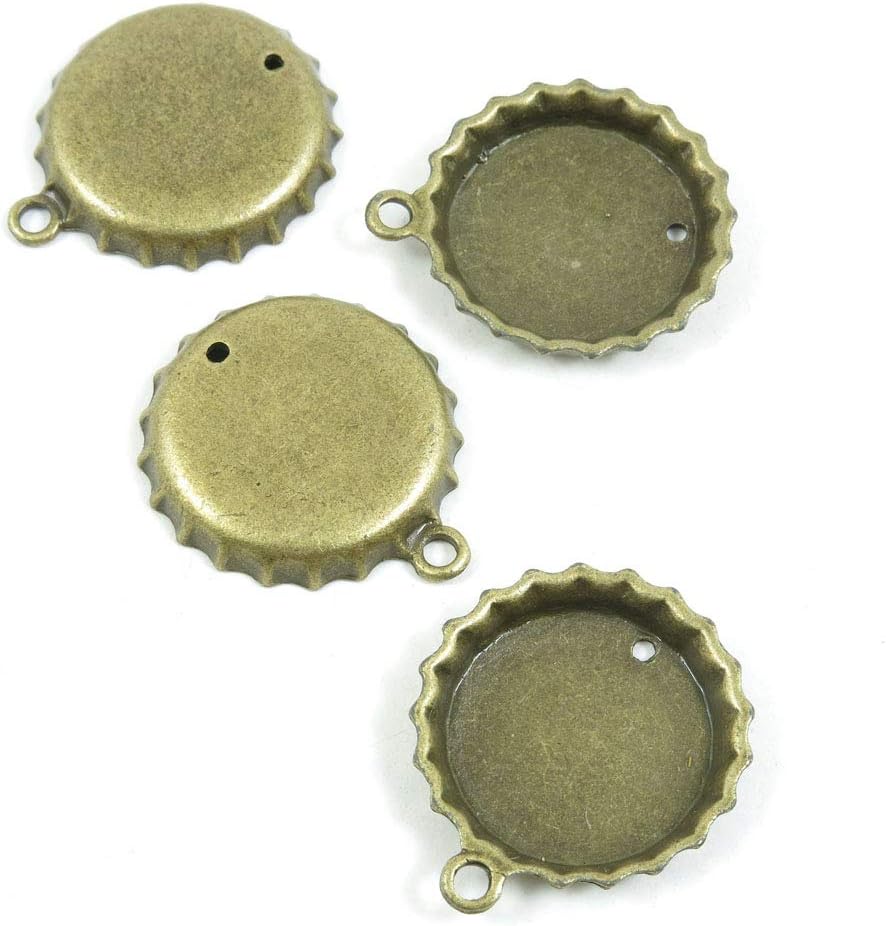 310 PCS Metal Antique Bronze Color Jewelry Making Supplies Charms Beading Crafting Wholesale P4QN1 Beer Bottle Cap