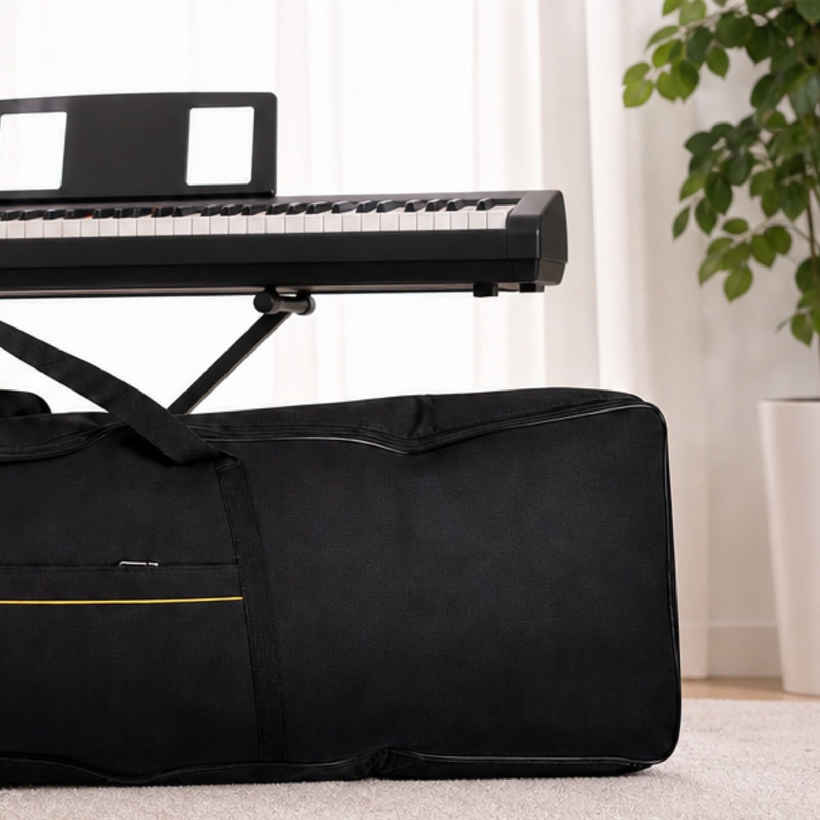 harayaa Stabil Keyboard-Tragetasche | Keyboardtasche mit Tragegriff, wasserabweisender Canvas-Gewebe, Instrumententasche, für Musikunterricht, Keyboarder, Musiker
