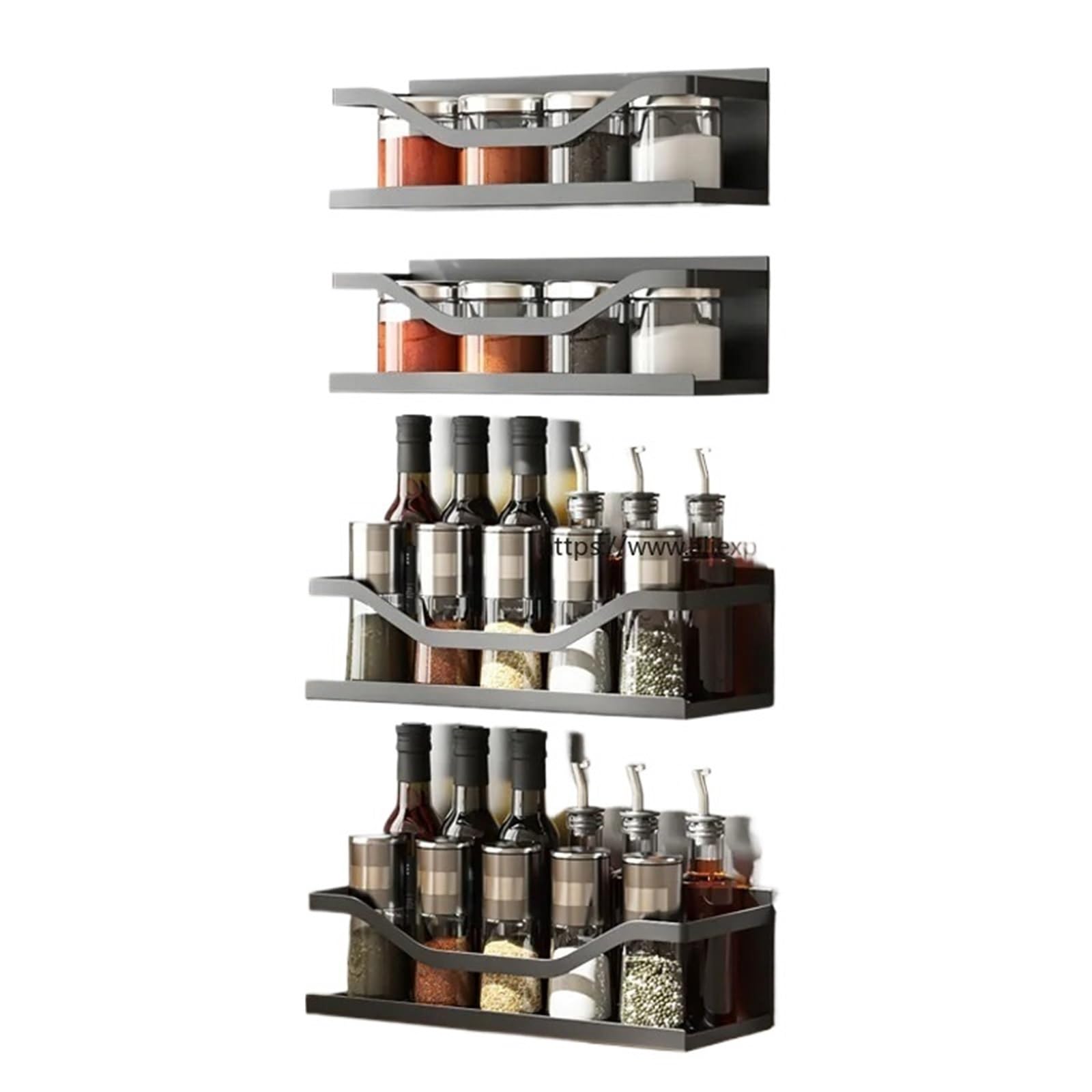 JTKSSCS Magnetic Shelf Magnetic Refrigerator & Washing Machine Organizer Rack Thickened Strong Magnet Spice For Kitchen Condiment Bottles