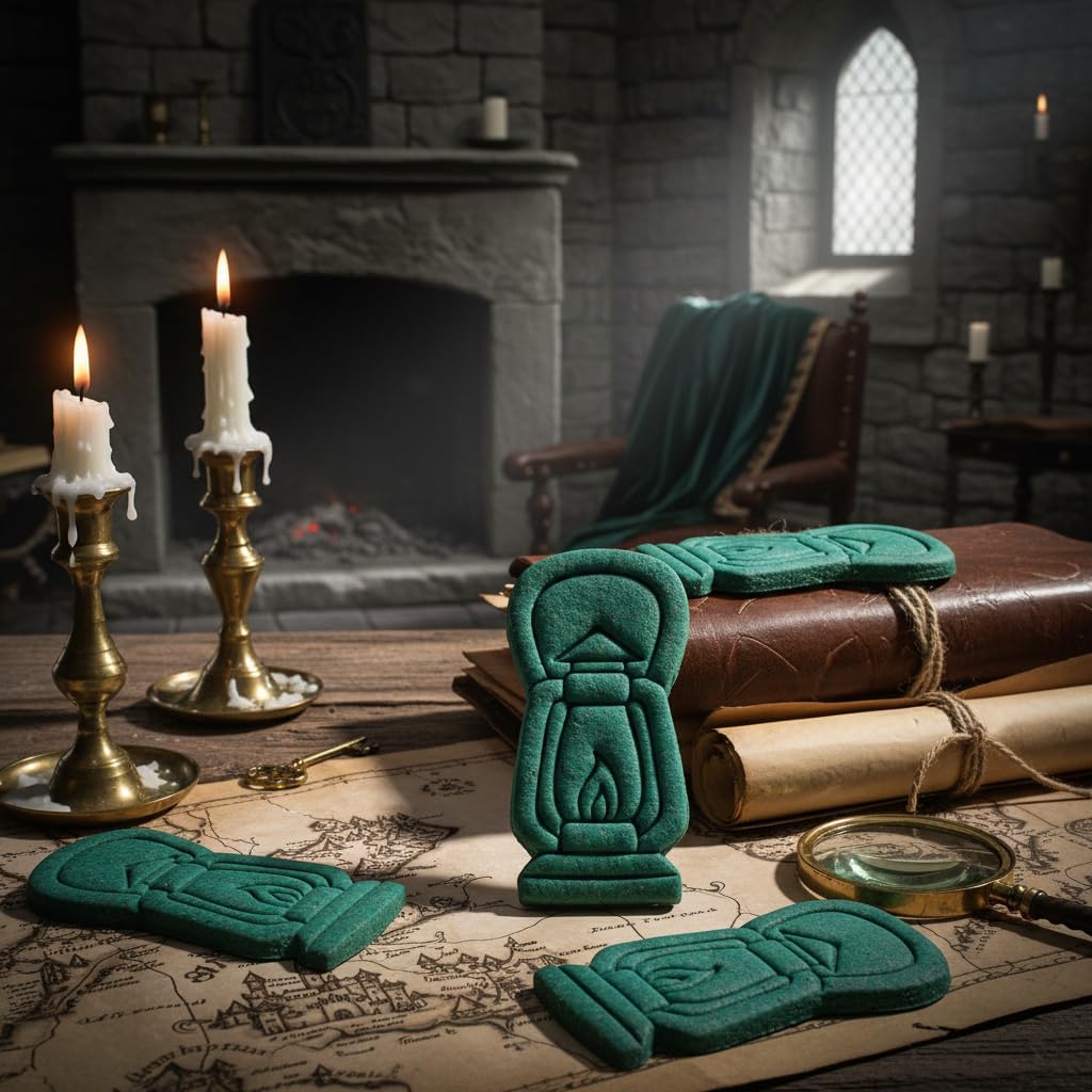 BAKERLOGY Set of 2 Hooded Cloak & Hurricane Lantern Cookie Cutters – Halloween Mystery Biscuit Cutters, Detective or Ghost Story Theme, Fantasy Baking Tools, Spooky Victorian Candlelight Fondant Molds