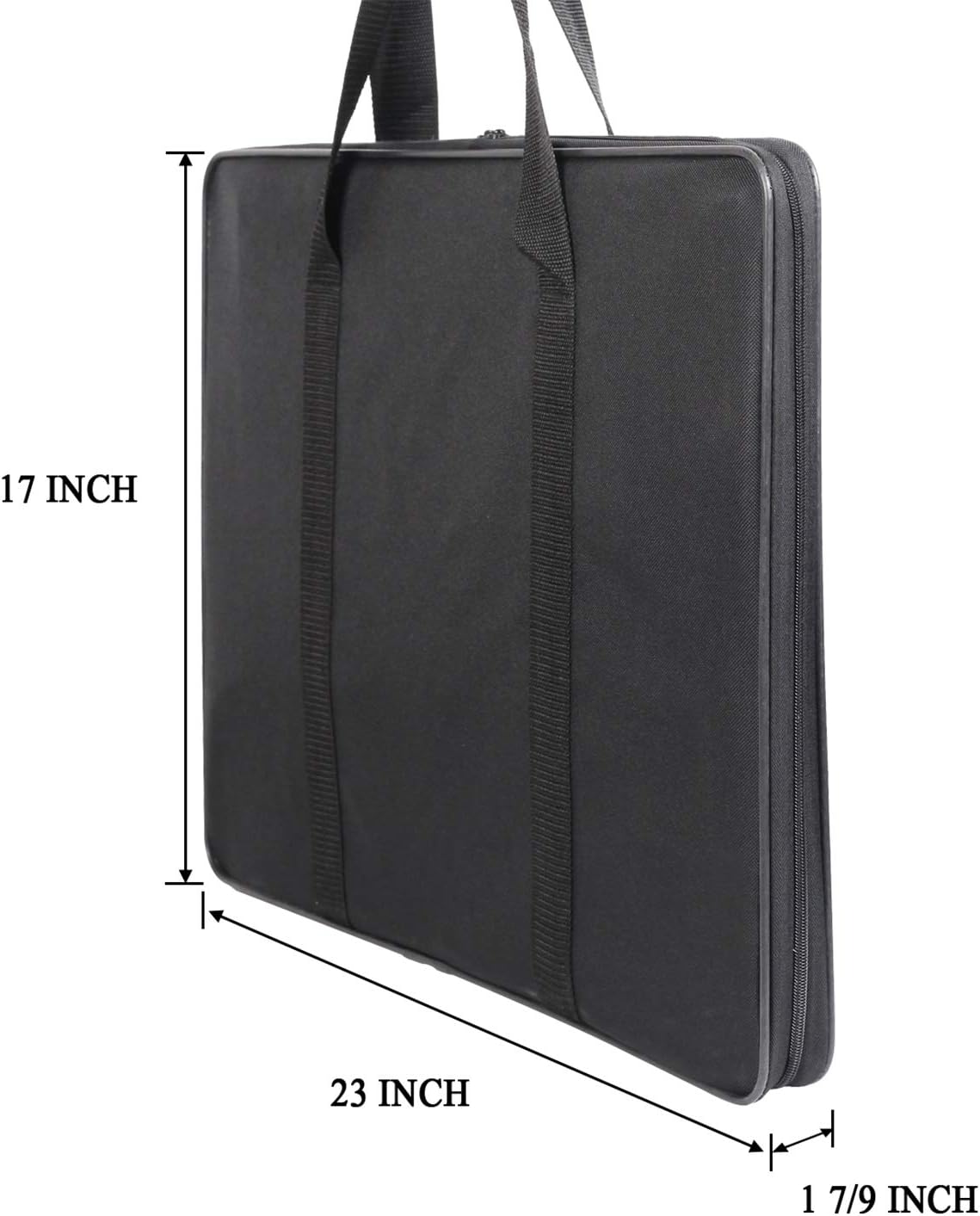 Jjring Art Portfolio Case, Wire Framed Nylon Portfolio Tote, Art Storage Bag in 23 Inches by 17 Inches, Great Art Carrying Bag for Artworks, Posters, Drawings, Prints(Black)