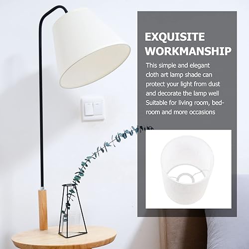 Miniatura 5 de Lurrose Pantalla de lámpara blanca redonda de tela, pantalla de tela, pantalla de tela, pantalla de tambor, cubierta de lámpara moderna para