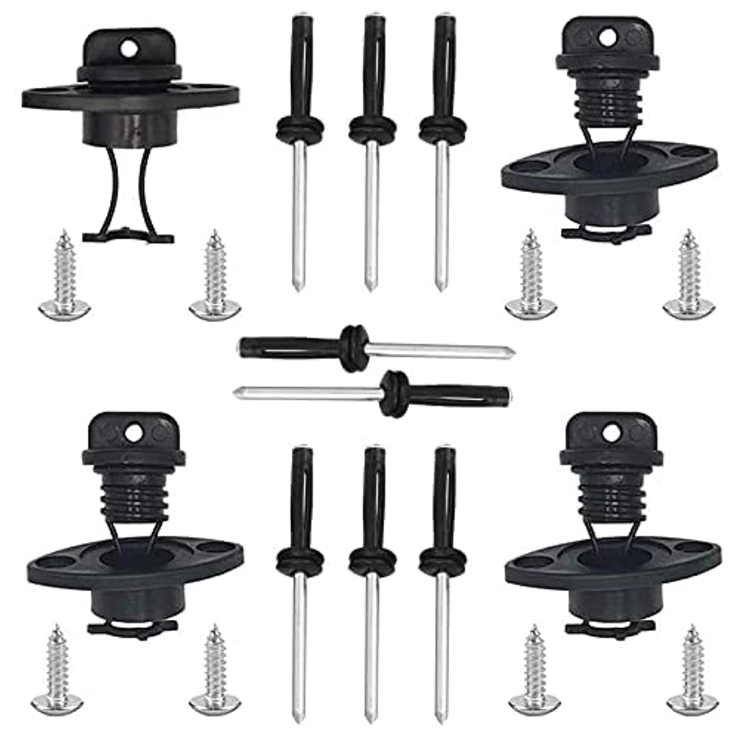 MAKINGTEC Kayak Drain Plug Kit Boat Scupper Plugs Thread Bung for Kayak Canoe Boat with Screws Hardware, Drain Stoppers Fits Most Kayak Canoe