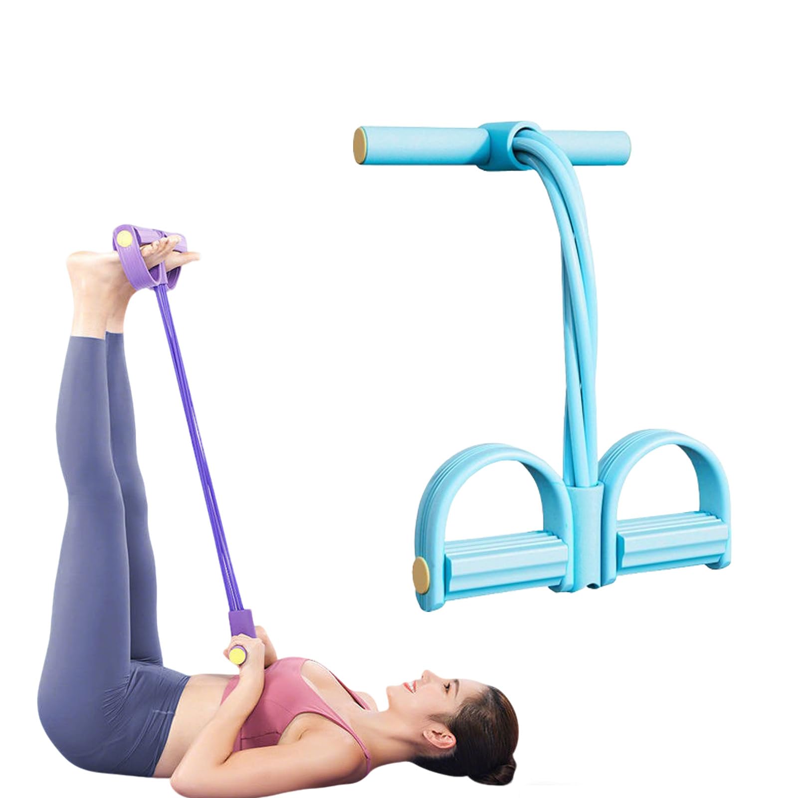 Resistance Bands with Handles,Upgrade Multifunction Tension Rope or Exercise Sit Up Exercise Equipment,Pedal Ankle Puller,Bands-6 Tube Pedal Ankle