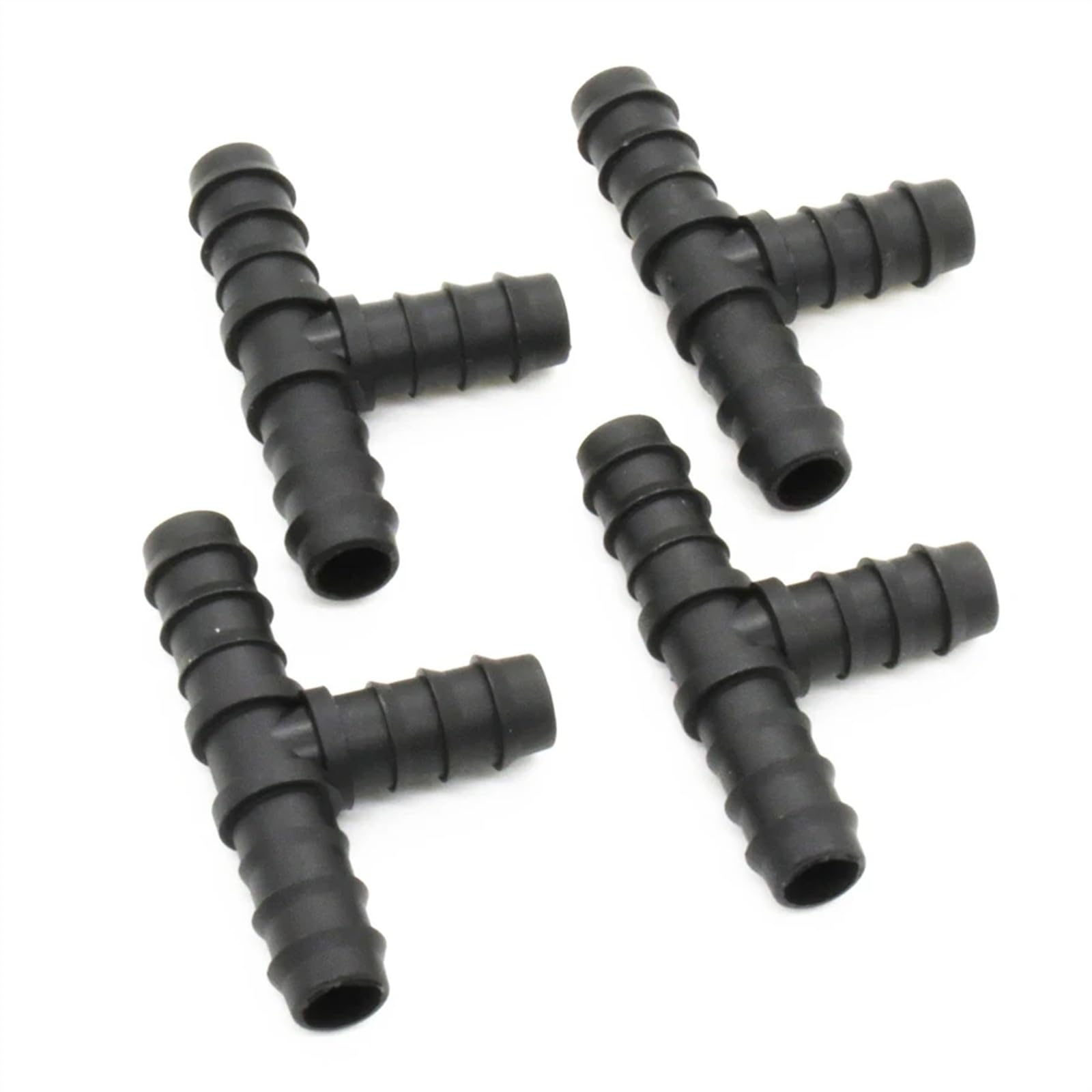Conector en T de tubería de agua de PE con púas DN16, adaptador de acoplamiento de riego de jardín, junta de tubería de agua, piezas de riego, 100 Uds.