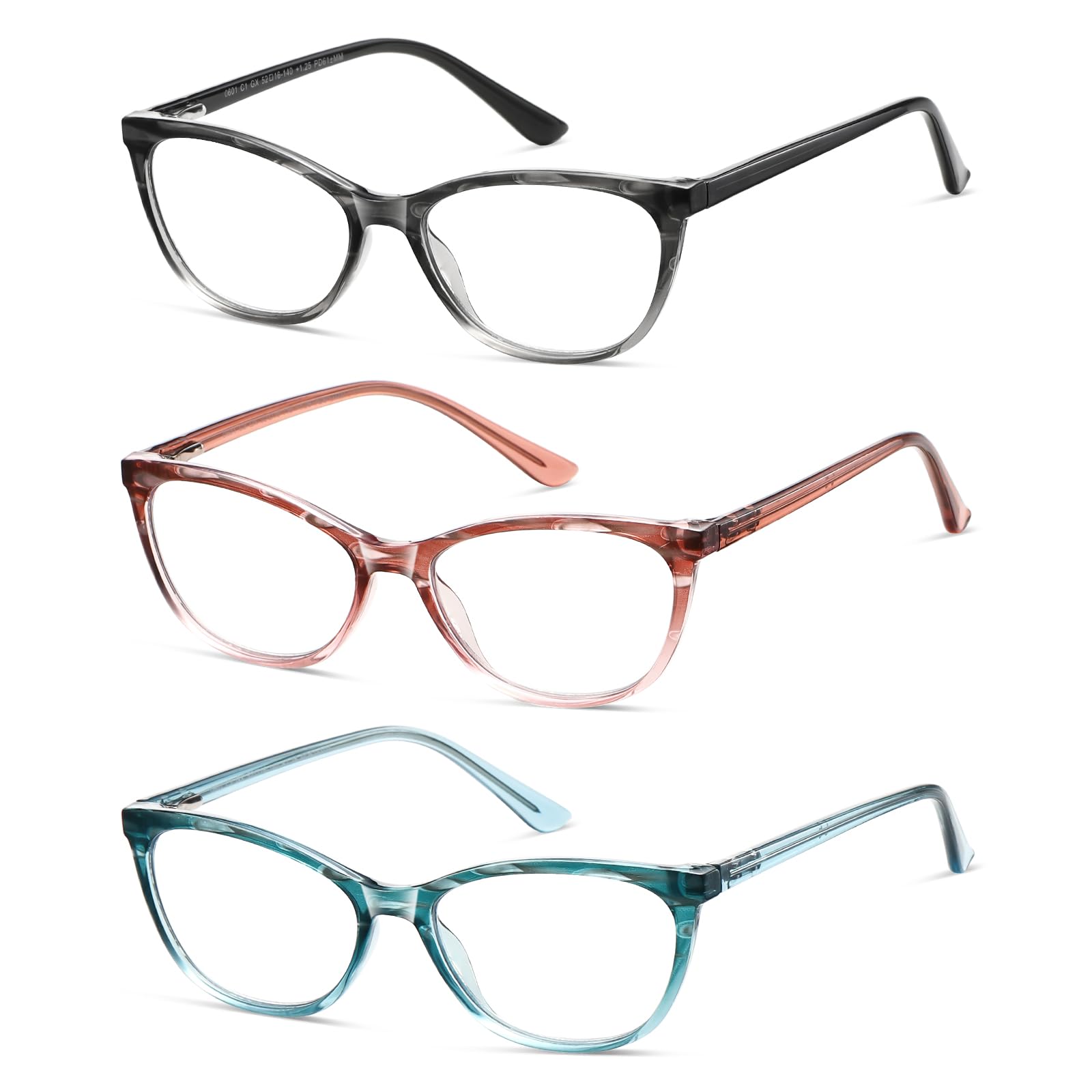 Kafirlo Bifocal Reading Glasses Women Cat Eye Blue Light Blocking Computer Reader Clear Top No Line Transition Ladies Eyewear