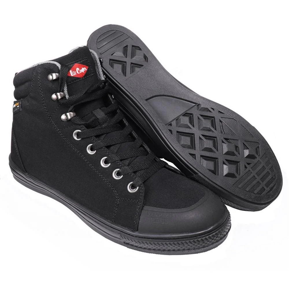 Lee Cooper Herren Arbeitskleidung der Frauen Unisex Retro Styled Premium Cordura Baseball Arbeitssicherheit Trainer Stiefel Schuhe SB SRA, Schwarz, 46 EU