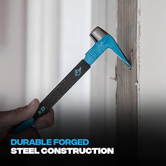 OX 10 Molding Pry Bar, Cats Paw Nail Puller, Trim Puller Pry Tool | Non-Slip Grip, Forged Steel Head, Wide Chisel Blade, Claw Bar Design, Ideal for Moulding, Roofing & Nail Removal Jobs